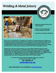 Welding & Metal Joinery Program Flier